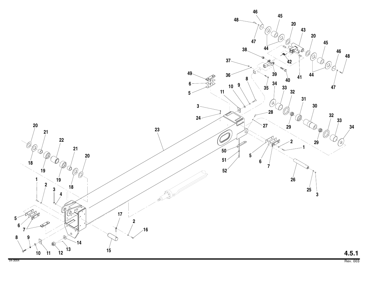 Middle boom assembly, 3-section | Lull 644B Parts Manual User Manual | Page 306 / 792