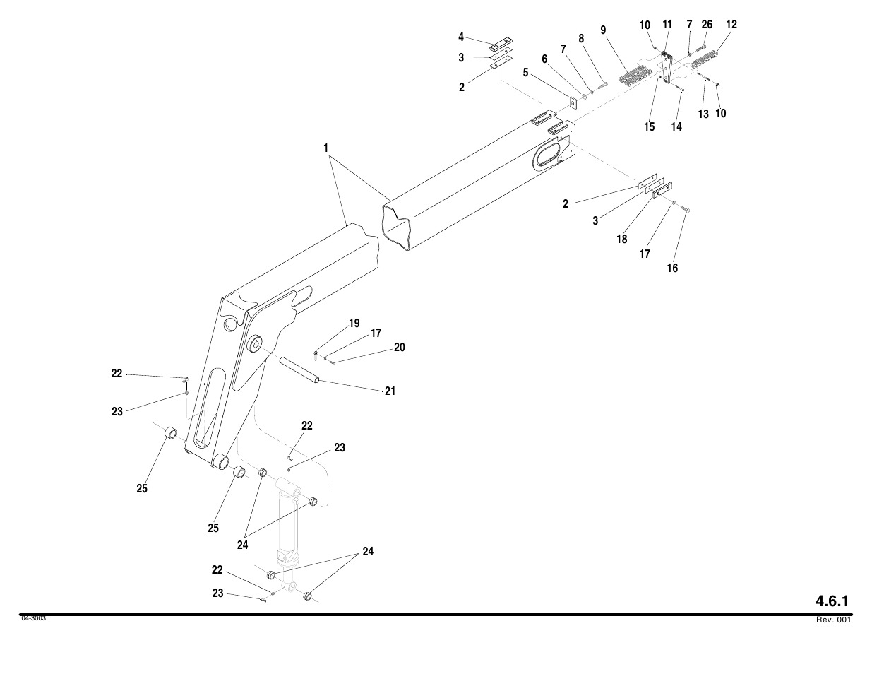 Inner boom assembly, 3-section | Lull 644B Parts Manual User Manual | Page 318 / 792