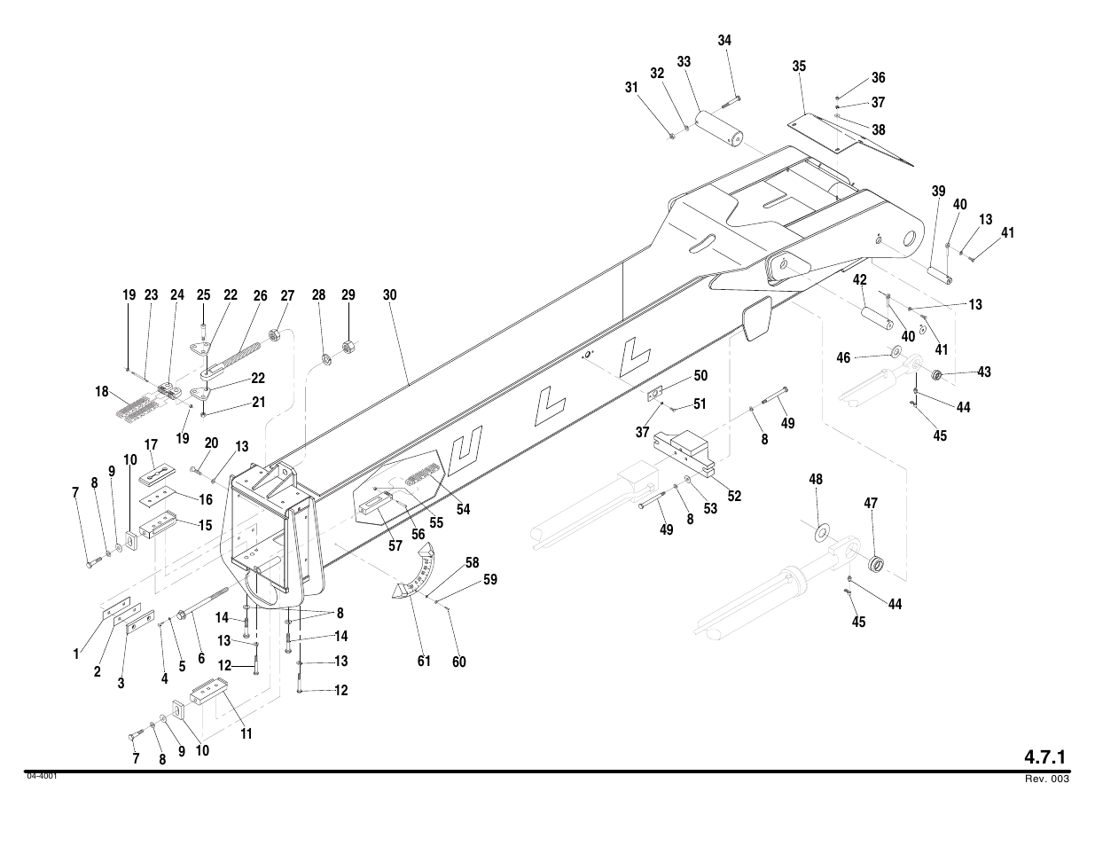 Outer boom assembly, 4-section | Lull 644B Parts Manual User Manual | Page 322 / 792