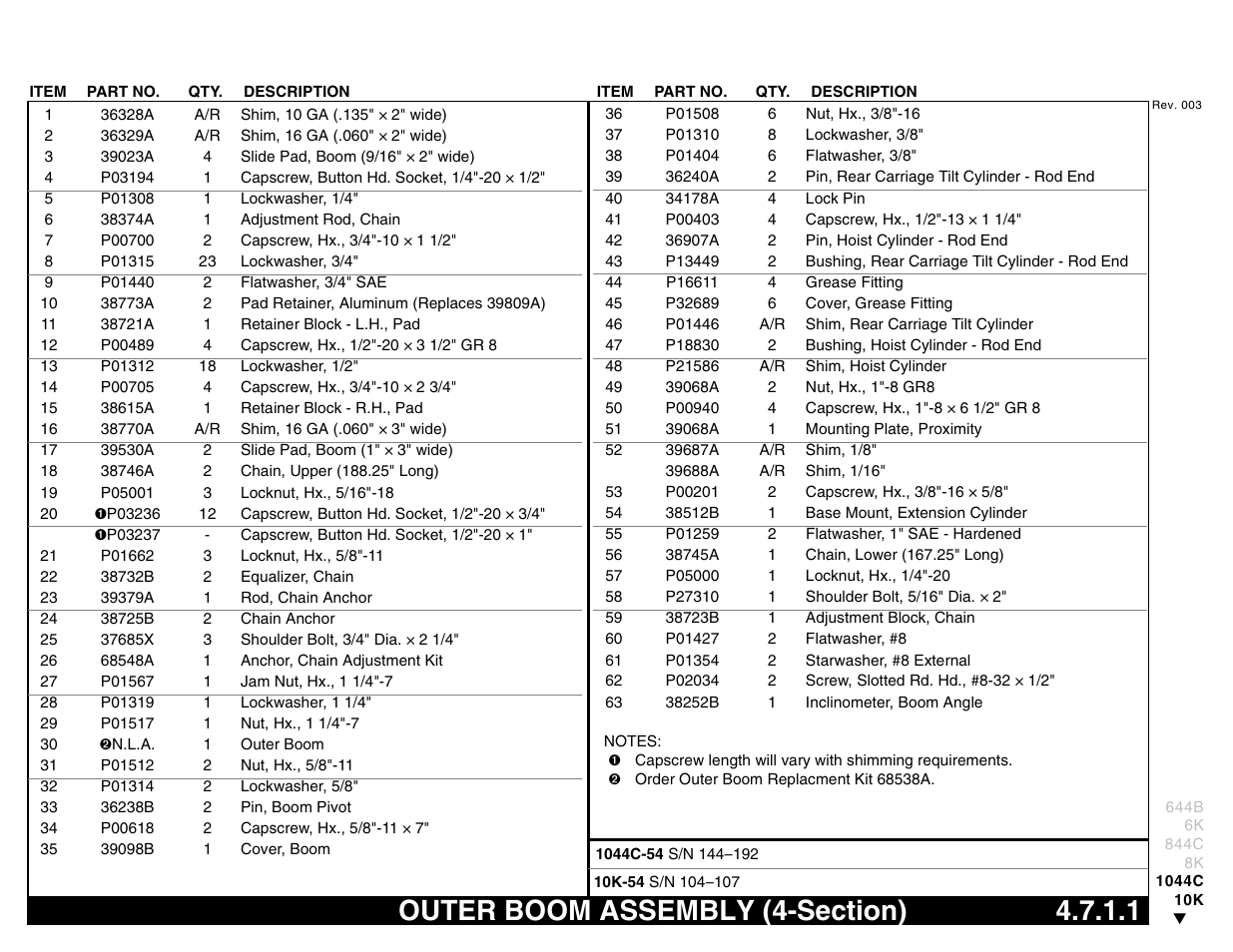 Outer boom assembly (4-section) 4.7.1.1, Outer boom assembly (4-section) | Lull 644B Parts Manual User Manual | Page 325 / 792
