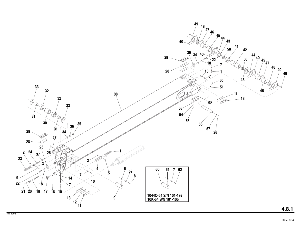 Rear middle boom assembly, 4-section | Lull 644B Parts Manual User Manual | Page 330 / 792