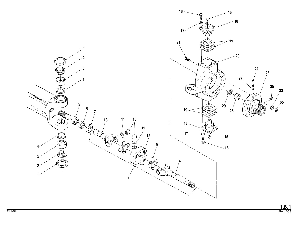 Steer axle shafts & knuckle assembly | Lull 644B Parts Manual User Manual | Page 34 / 792