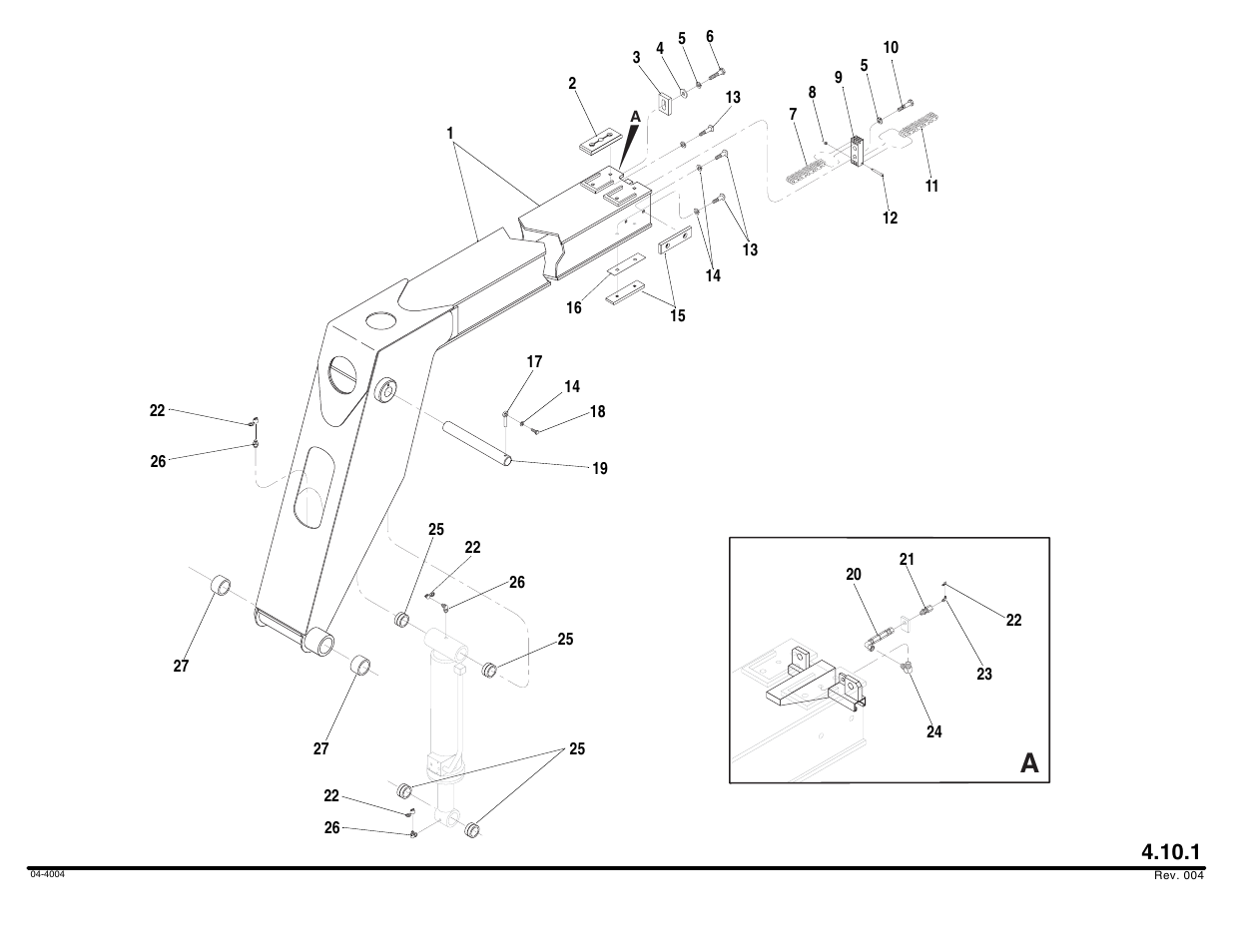 Inner boom assembly, 4-section | Lull 644B Parts Manual User Manual | Page 340 / 792