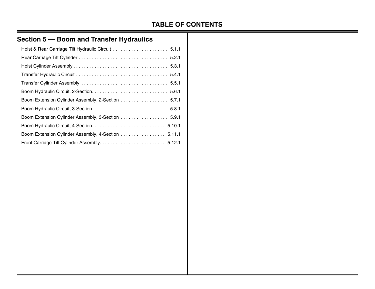 Section 5 boom & transfer hydraulics, Section 5 — boom and transfer hydraulics | Lull 644B Parts Manual User Manual | Page 349 / 792