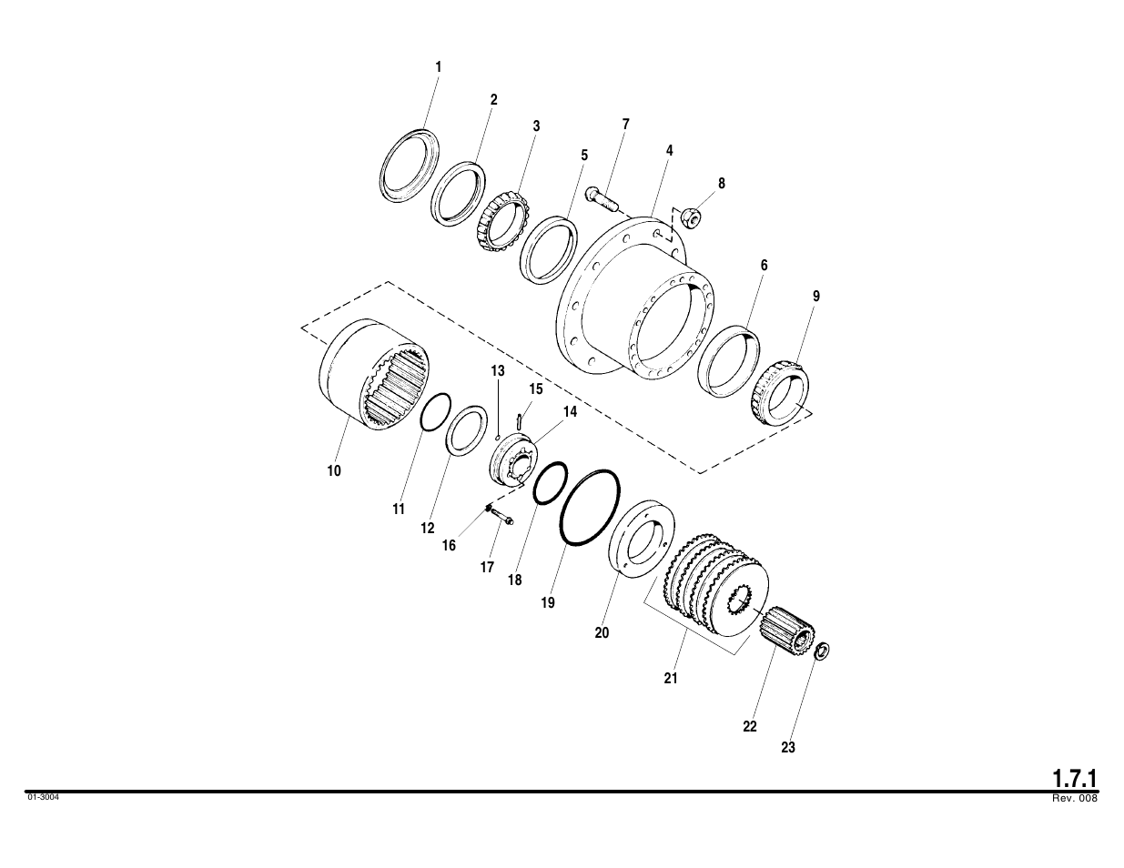 Wheel end assembly | Lull 644B Parts Manual User Manual | Page 38 / 792