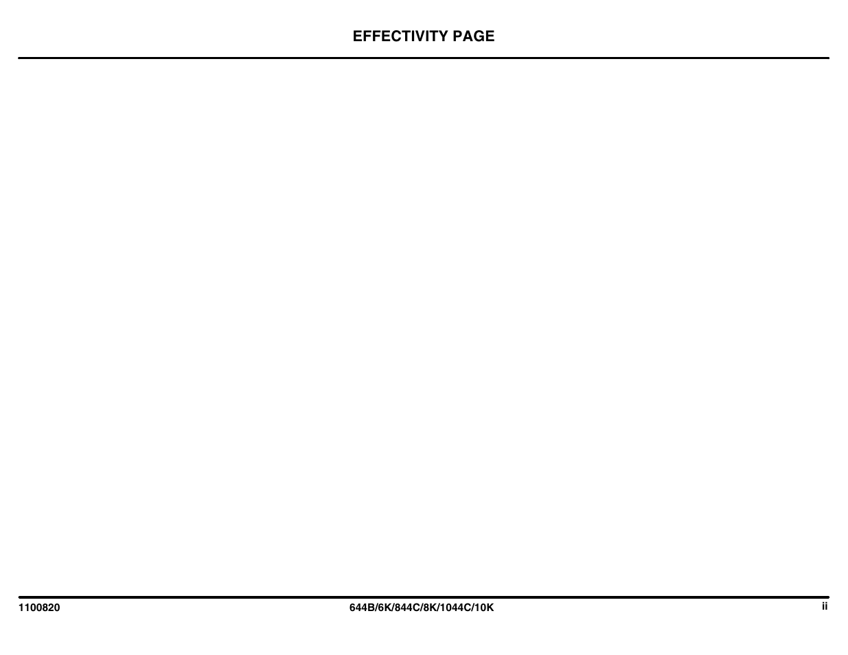 Effectivity page | Lull 644B Parts Manual User Manual | Page 4 / 792