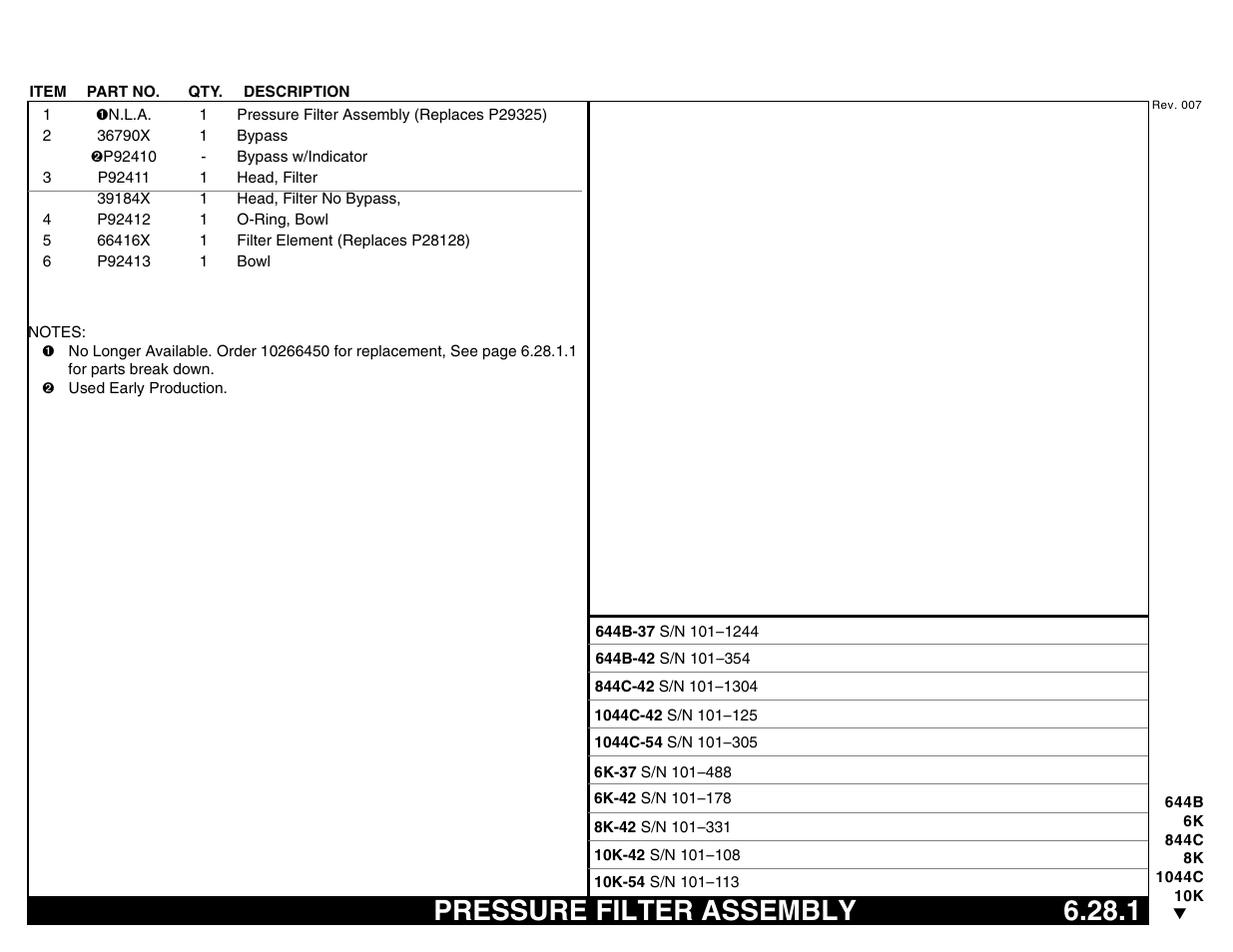 Pressure filter assembly 6.28.1, Pressure filter assembly | Lull 644B Parts Manual User Manual | Page 505 / 792