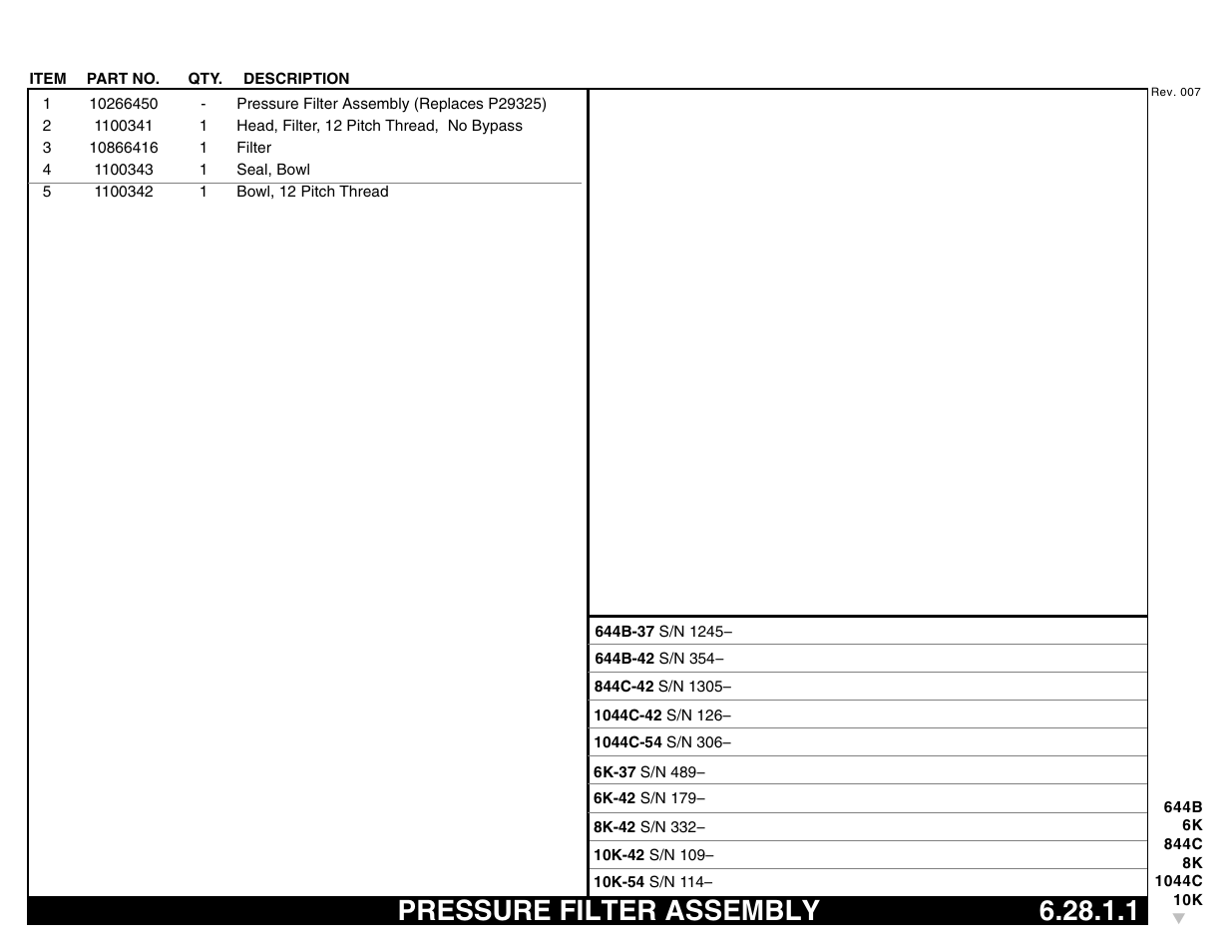 Pressure filter assembly 6.28.1.1, Pressure filter assembly | Lull 644B Parts Manual User Manual | Page 507 / 792