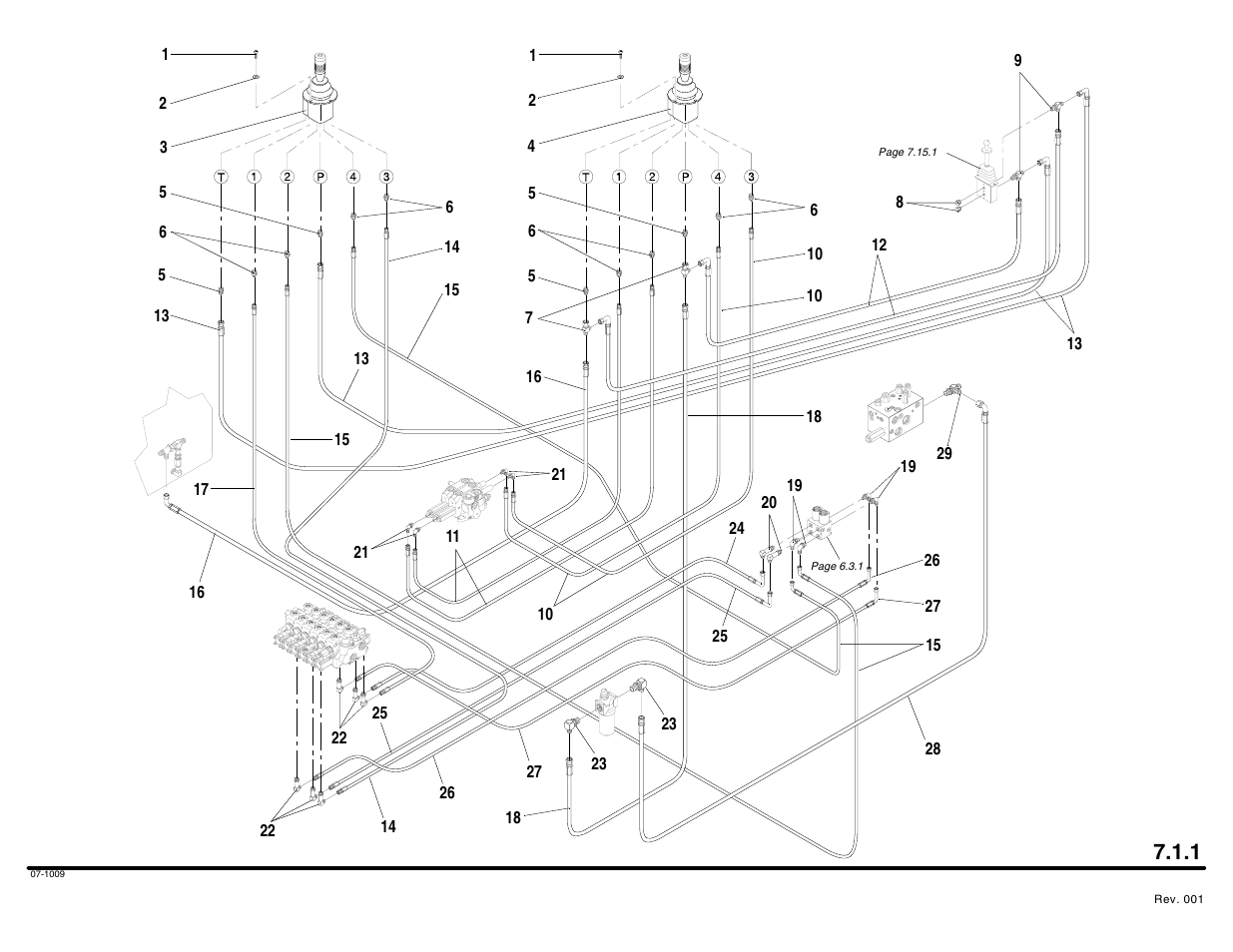 Joystick control hydraulic circuit | Lull 644B Parts Manual User Manual | Page 510 / 792