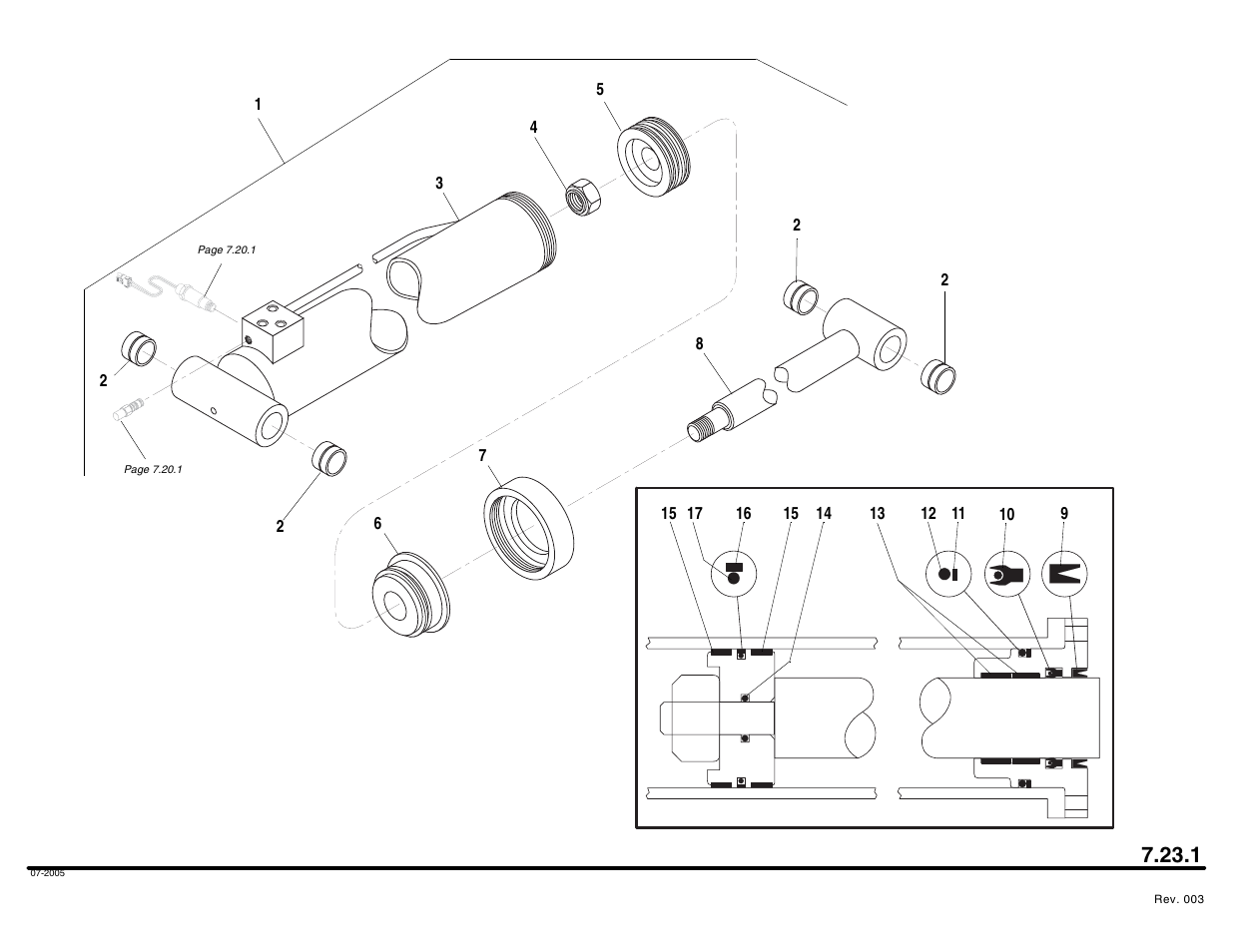 Outrigger cylinder assembly | Lull 644B Parts Manual User Manual | Page 592 / 792