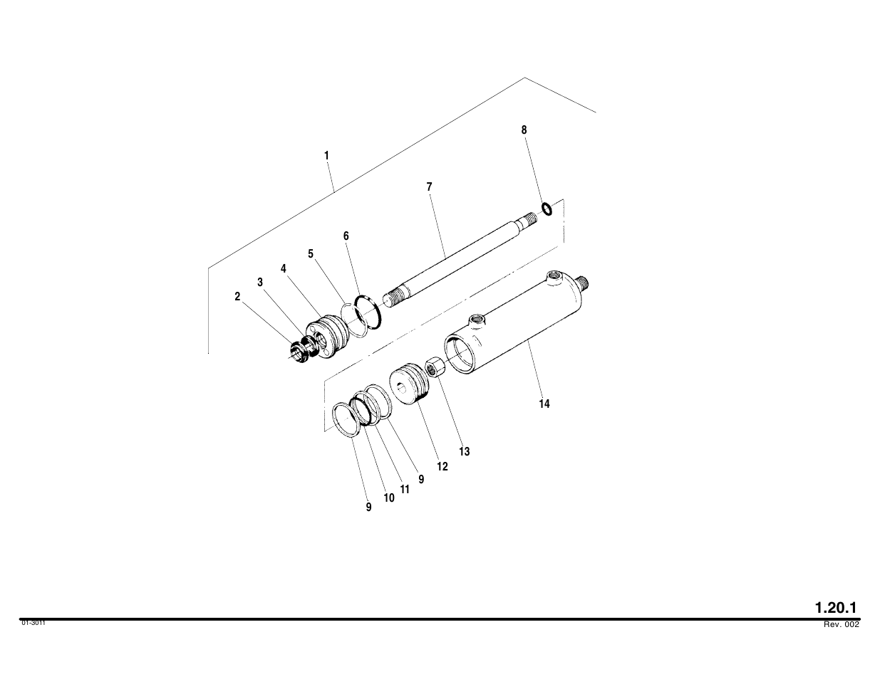 Steer cylinder assembly, 1 for breakdown) | Lull 644B Parts Manual User Manual | Page 64 / 792