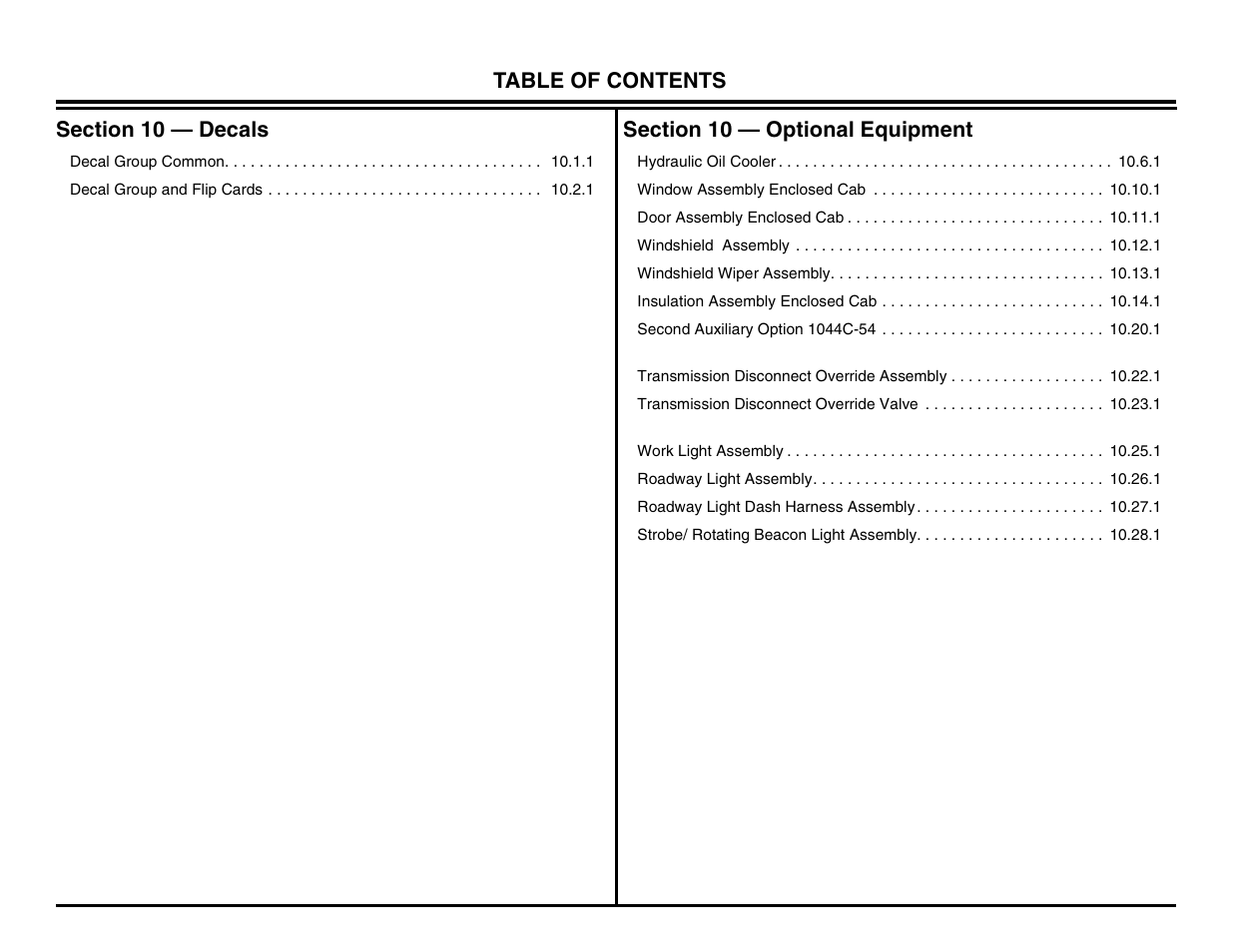 Section 10 decals & optional equipment | Lull 644B Parts Manual User Manual | Page 675 / 792