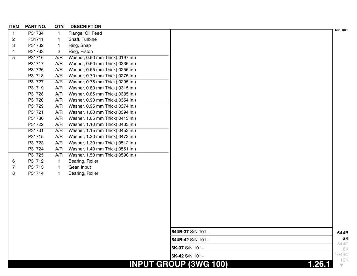 Input group (3wg 100) 1.26.1, Input group (3wg 100) | Lull 644B Parts Manual User Manual | Page 71 / 792