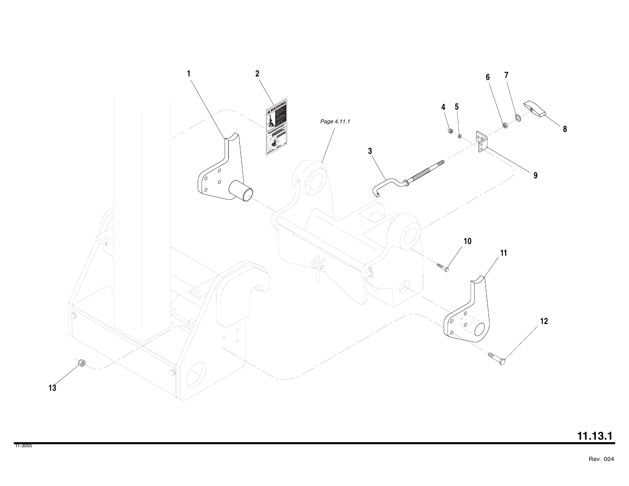 Tower quick attach lockout assembly | Lull 644B Parts Manual User Manual | Page 748 / 792
