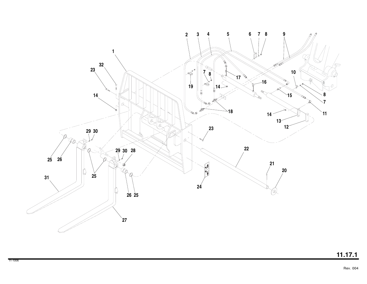 Dual positioning fork carriage assembly | Lull 644B Parts Manual User Manual | Page 754 / 792