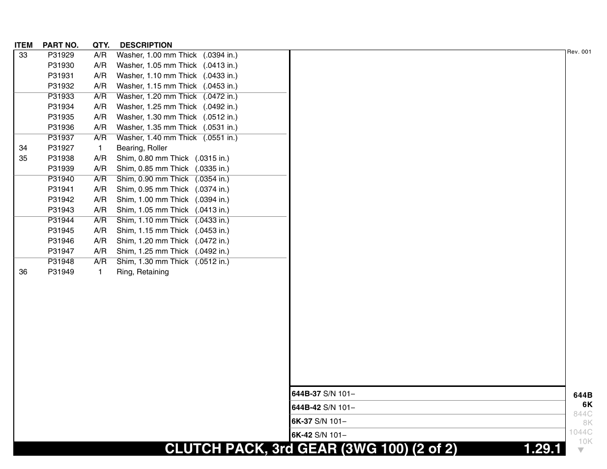 Clutch pack, 3rd gear (3wg 100) (2 of 2) 1.29.1, Clutch pack, 3rd gear (3wg 100) (2 of 2) | Lull 644B Parts Manual User Manual | Page 83 / 792