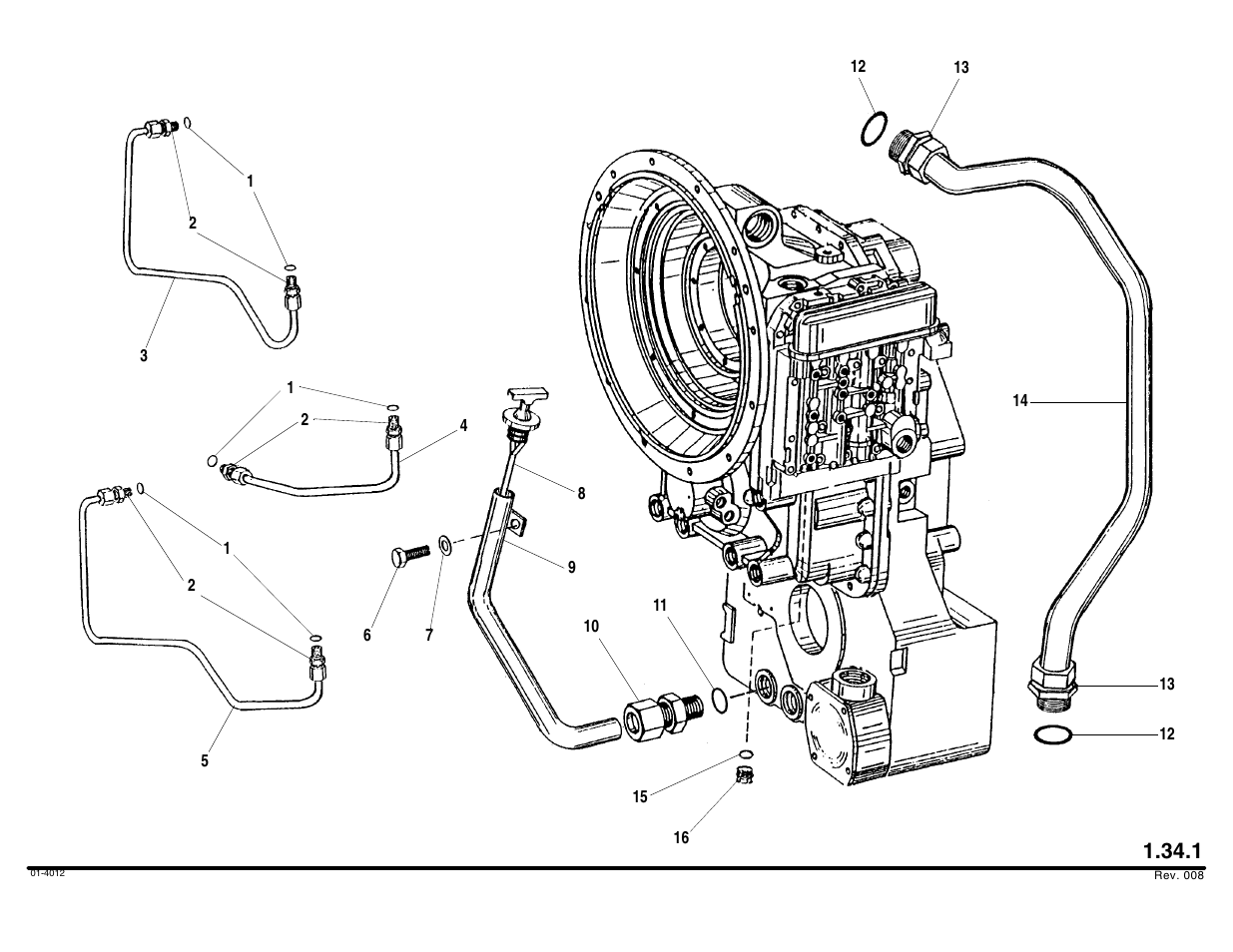 Oil tubes & dipstick, 1 for breakdown) | Lull 644B Parts Manual User Manual | Page 92 / 792