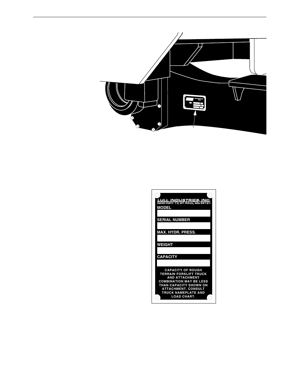 Axle serial number, Attachment serial number plate | Lull 6K Service Manual User Manual | Page 43 / 636