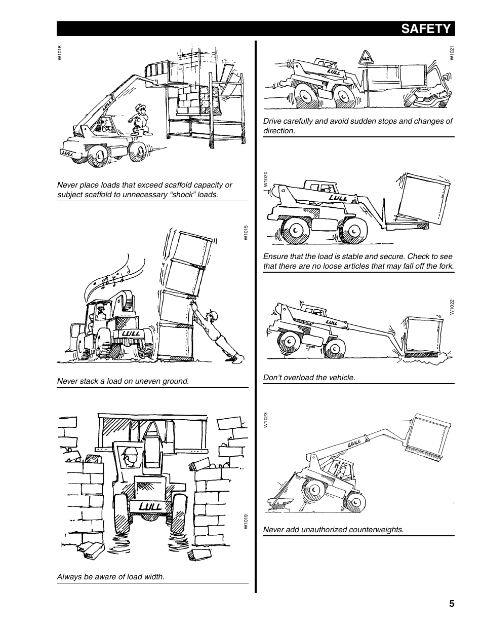 Safety | Lull 1044C-54 Series II Operation Manual User Manual | Page 13 / 50