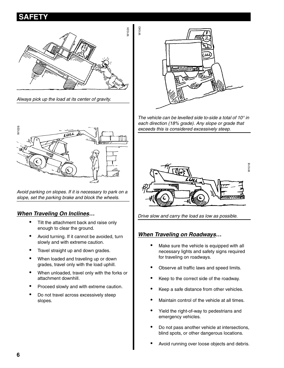 Safety | Lull 1044C-54 Series II Operation Manual User Manual | Page 14 / 50