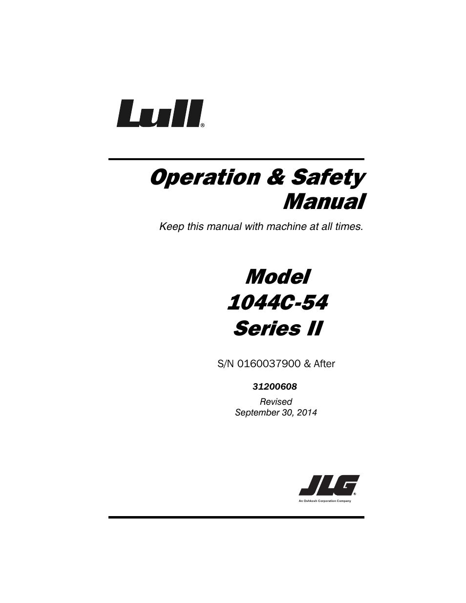 Lull 1044C-54 Series II Operation Manual User Manual | 150 pages