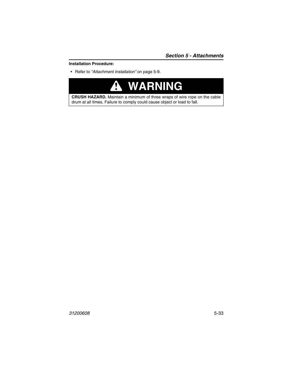 Warning | Lull 1044C-54 Series II Operation Manual User Manual | Page 101 / 150