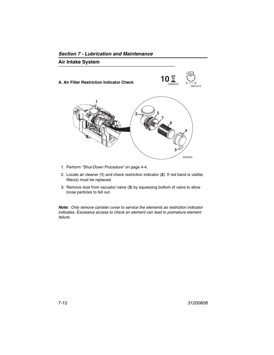 Air intake system, Air intake system -12 | Lull 1044C-54 Series II Operation Manual User Manual | Page 122 / 150