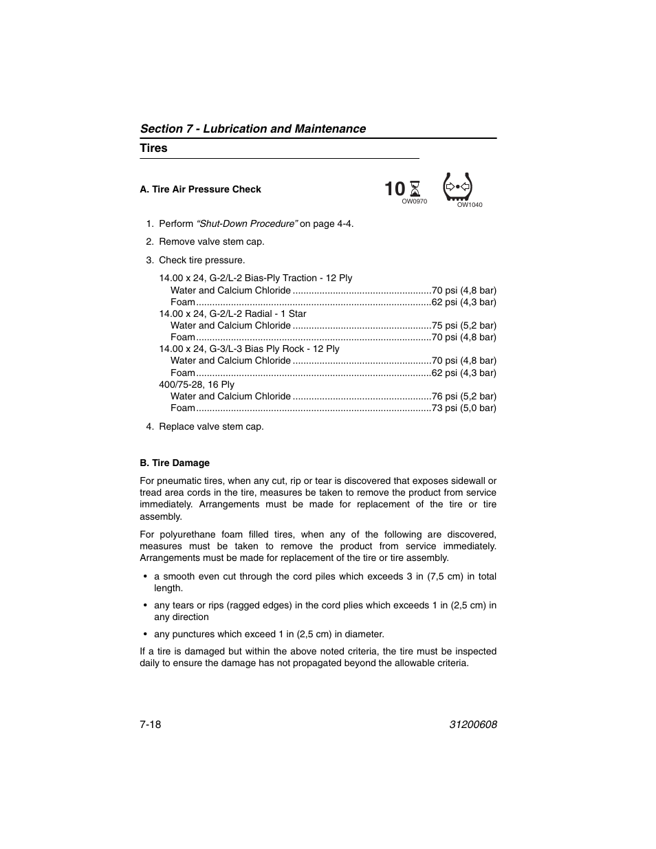 Tires, Tires -18 | Lull 1044C-54 Series II Operation Manual User Manual | Page 128 / 150