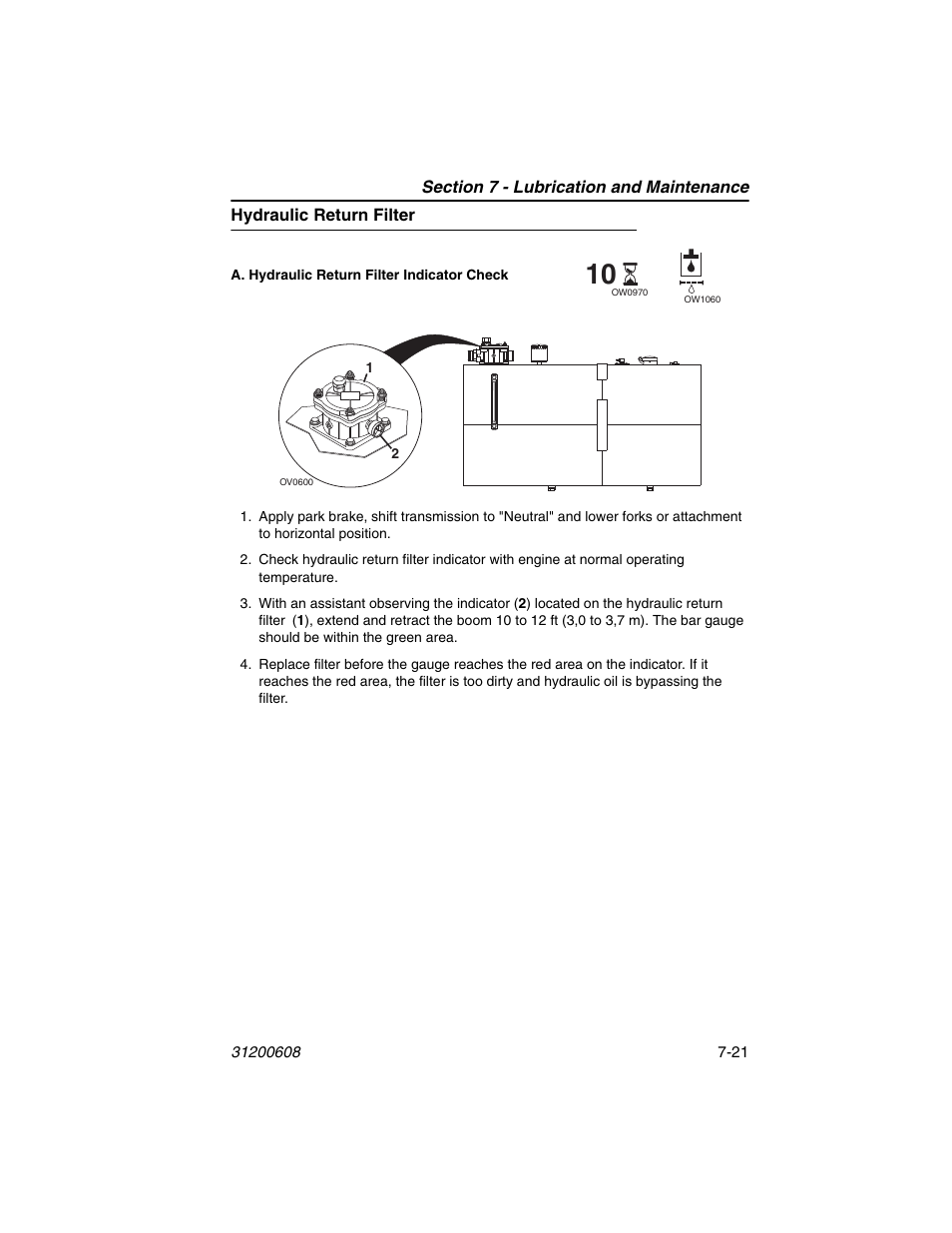 Hydraulic return filter, Hydraulic return filter -21 | Lull 1044C-54 Series II Operation Manual User Manual | Page 131 / 150