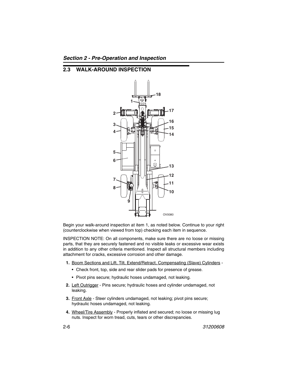 3 walk-around inspection, 3 walk-around inspection -6 | Lull 1044C-54 Series II Operation Manual User Manual | Page 30 / 150