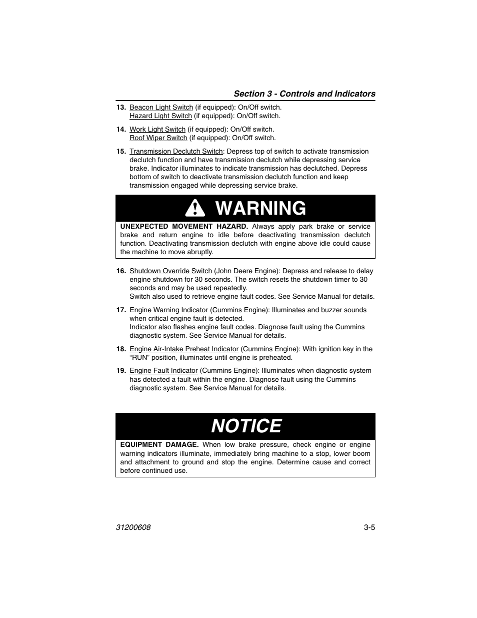 Warning, Notice | Lull 1044C-54 Series II Operation Manual User Manual | Page 39 / 150