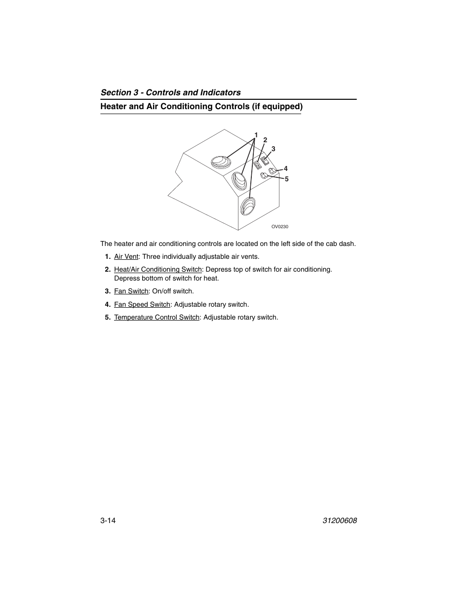 Heater and air conditioning controls (if equipped) | Lull 1044C-54 Series II Operation Manual User Manual | Page 48 / 150