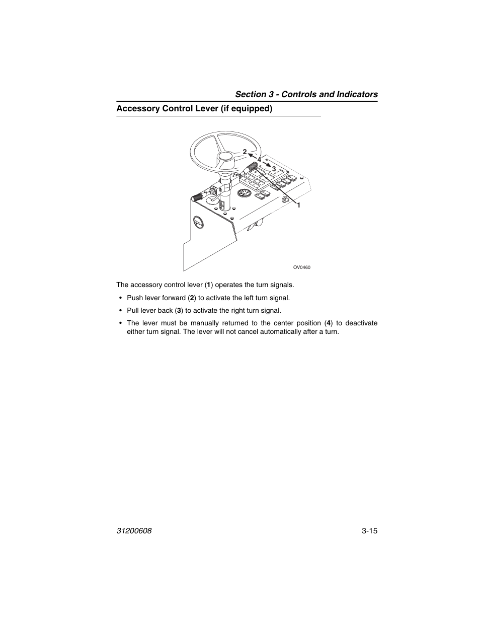 Accessory control lever (if equipped), Accessory control lever (if equipped) -15 | Lull 1044C-54 Series II Operation Manual User Manual | Page 49 / 150