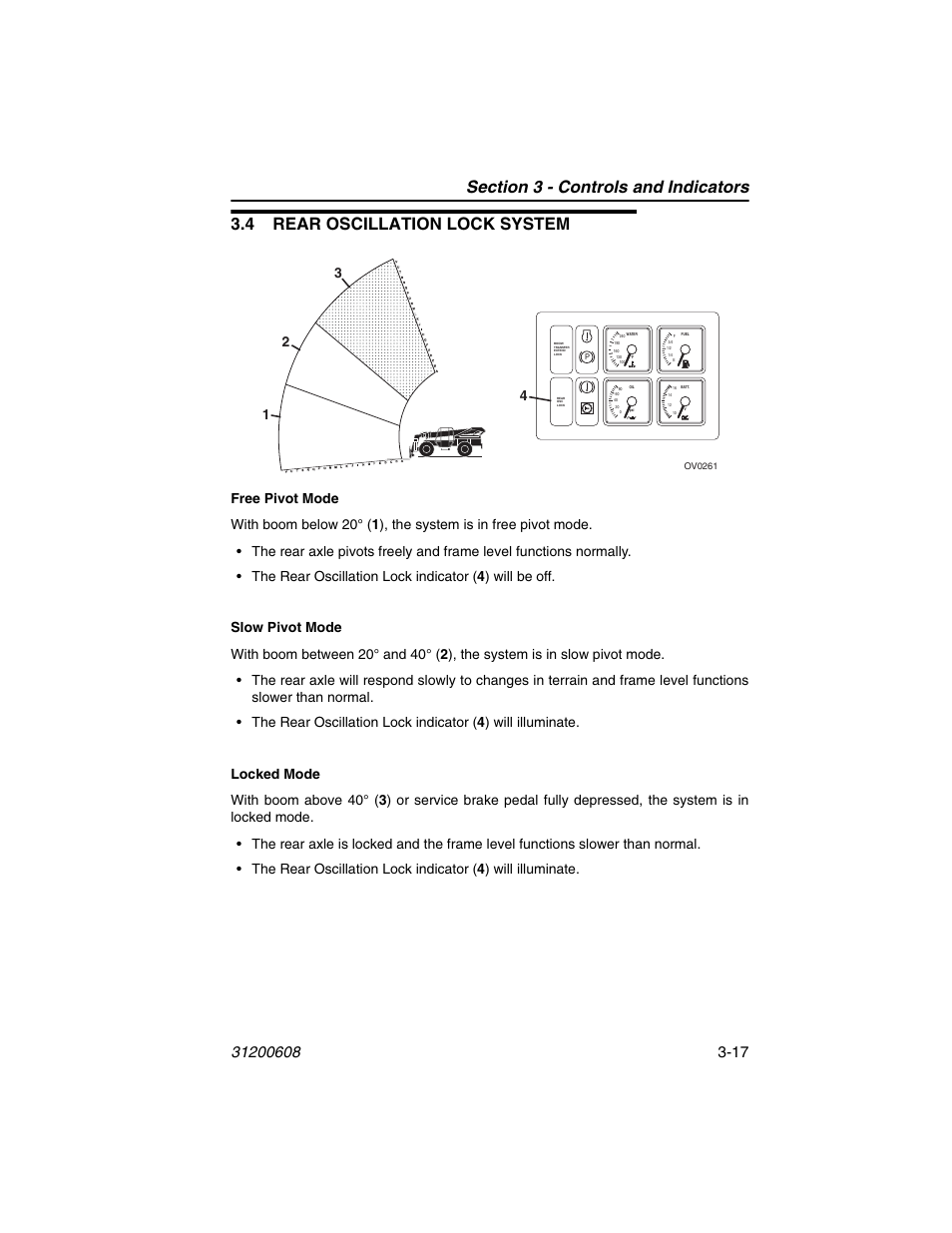 4 rear oscillation lock system, 4 rear oscillation lock system -17 | Lull 1044C-54 Series II Operation Manual User Manual | Page 51 / 150