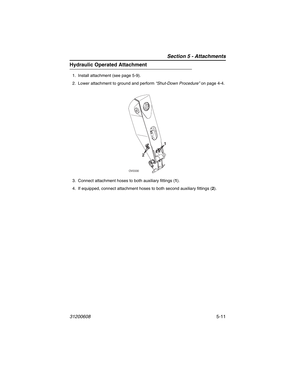 Hydraulic operated attachment, Hydraulic operated attachment -11 | Lull 1044C-54 Series II Operation Manual User Manual | Page 79 / 150