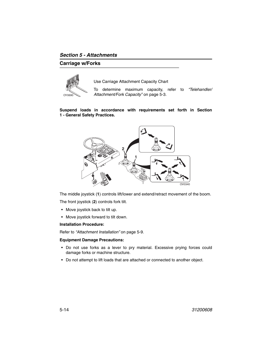 Carriage w/forks, Carriage w/forks -14 | Lull 1044C-54 Series II Operation Manual User Manual | Page 82 / 150