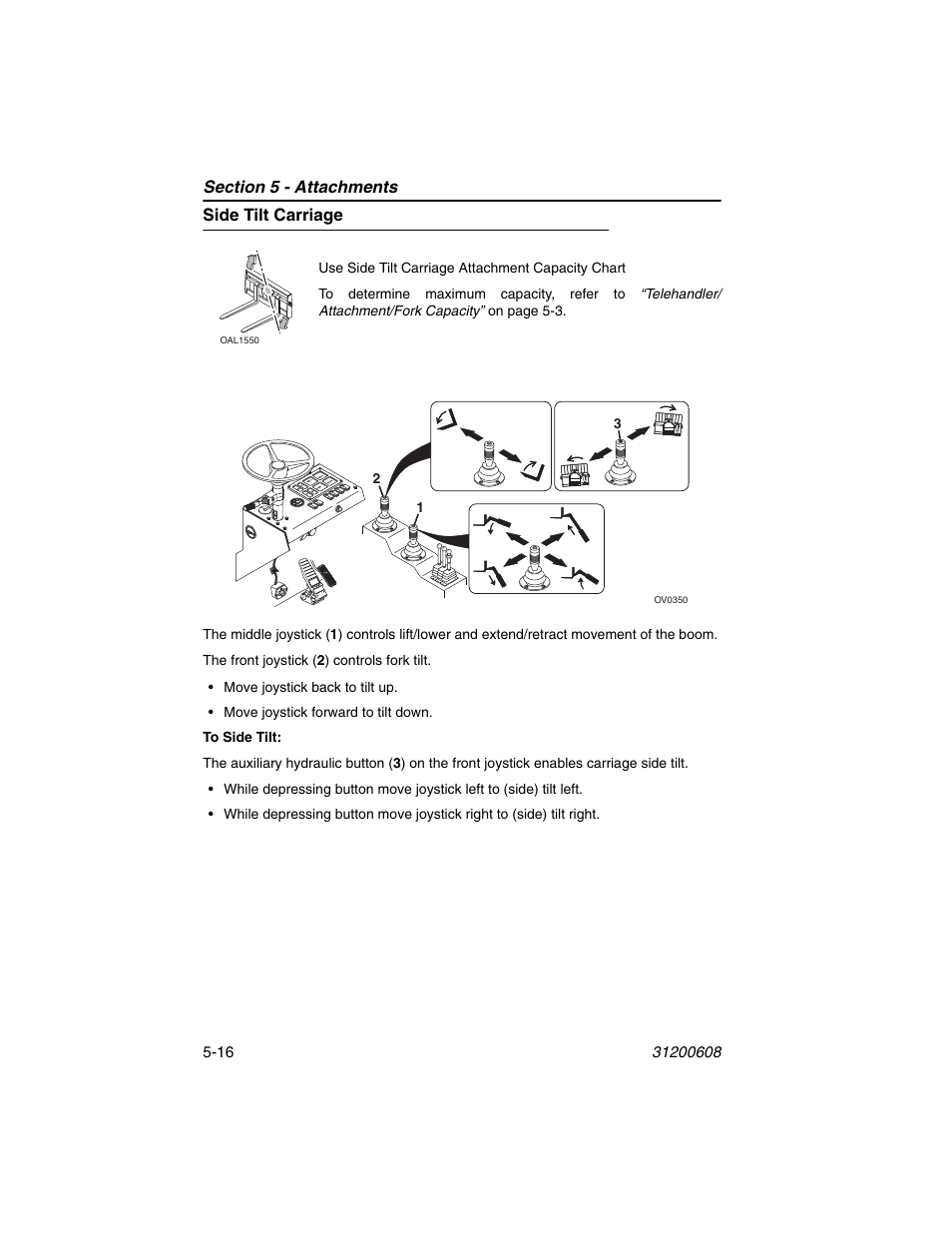 Side tilt carriage, Side tilt carriage -16 | Lull 1044C-54 Series II Operation Manual User Manual | Page 84 / 150