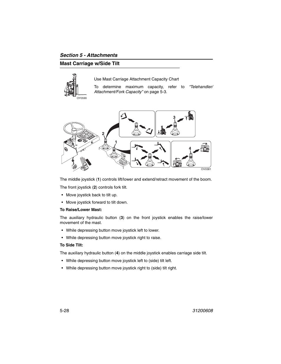 Mast carriage w/side tilt, Mast carriage w/side tilt -28 | Lull 1044C-54 Series II Operation Manual User Manual | Page 96 / 150