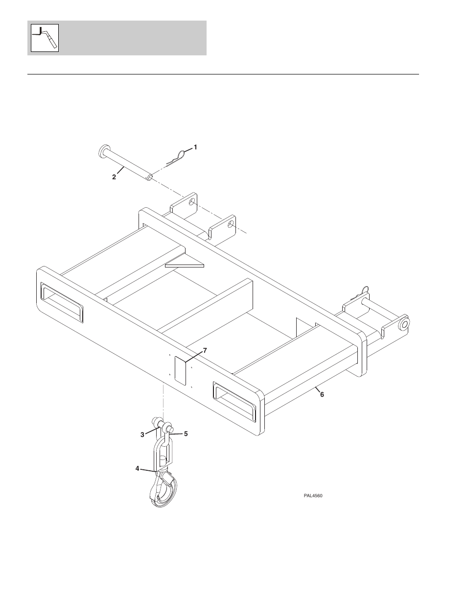 Figure 3-16 fork mounted lifting hook, Fork mounted lifting hook -48 | Lull 1044C-54 Series II Parts Manual User Manual | Page 108 / 464