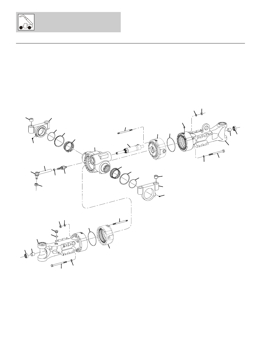 Figure 5-5 front axle - casing, Front axle - casing -12, Casing, (see figure 5-5 for details) | Lull 1044C-54 Series II Parts Manual User Manual | Page 172 / 464