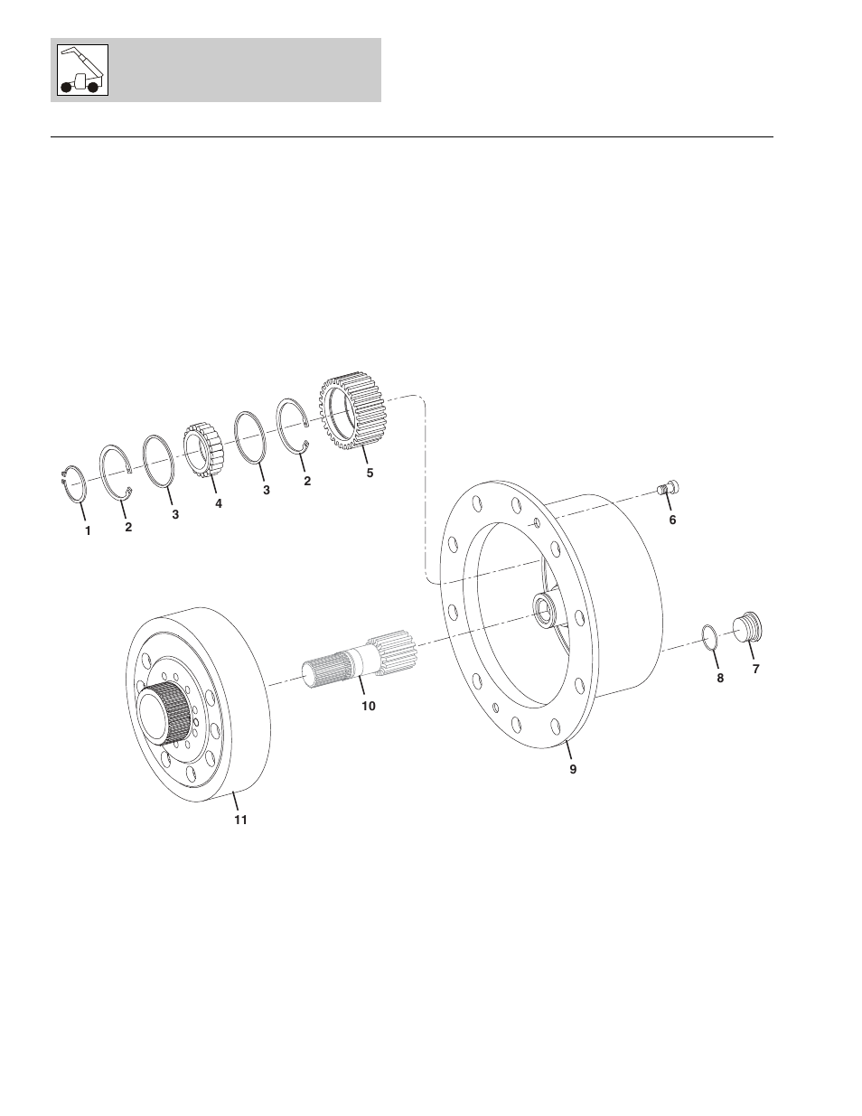Figure 5-9 front axle - planetary drive, Front axle - planetary drive -22, Y drive, (see figure 5-9 for details) | See figure 5-9 for details) | Lull 1044C-54 Series II Parts Manual User Manual | Page 182 / 464