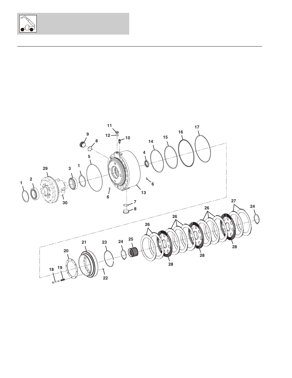 Figure 5-14 rear axle - m-disc brake, Rear axle - m-disc brake -34, M-disc brake, (see figure 5-14 for details) | Brake, Housing, See figure 5-14 for details) | Lull 1044C-54 Series II Parts Manual User Manual | Page 194 / 464