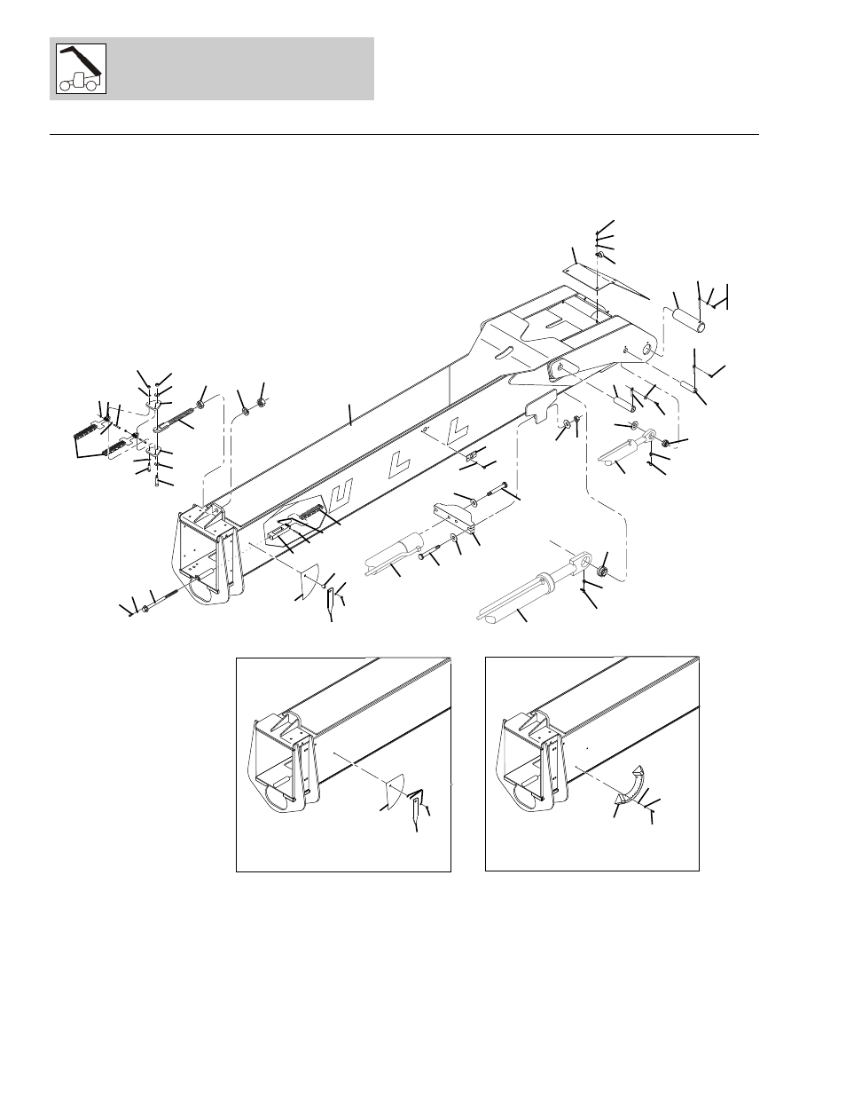 Figure 2-1 first boom section, First boom section -2 | Lull 1044C-54 Series II Parts Manual User Manual | Page 20 / 464