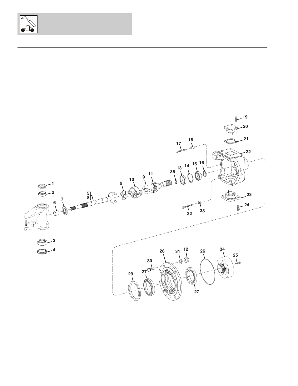 Figure 5-16 rear axle - joint housing, Rear axle - joint housing -40, Housing, (see figure 5-16 for details) | Lull 1044C-54 Series II Parts Manual User Manual | Page 200 / 464