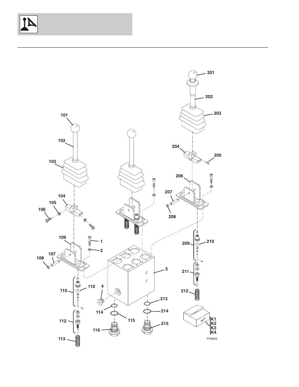 Frame level & outrigger joystick assembly -6 | Lull 1044C-54 Series II Parts Manual User Manual | Page 272 / 464