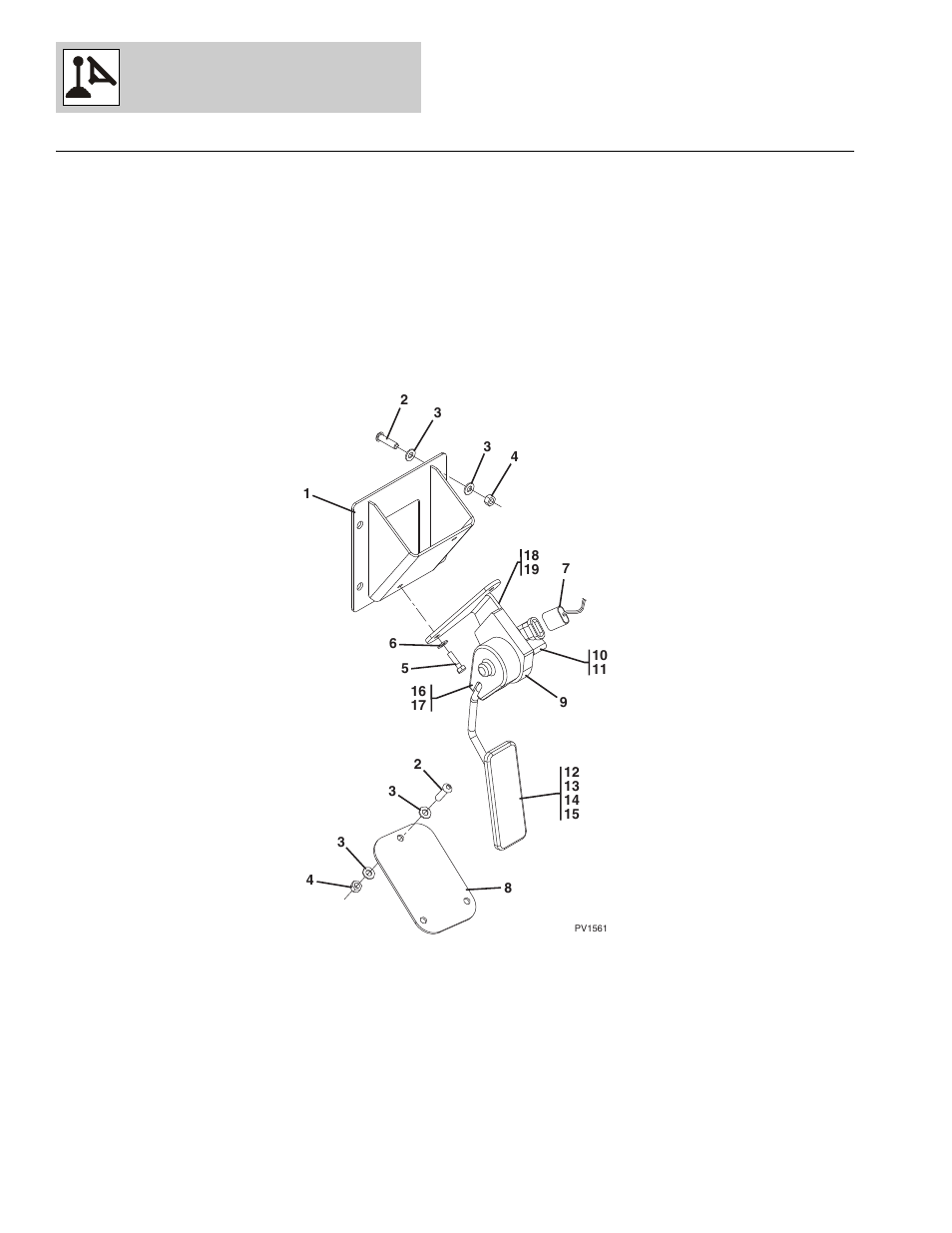 Figure 7-5 accelerator pedal, Accelerator pedal -16 | Lull 1044C-54 Series II Parts Manual User Manual | Page 282 / 464