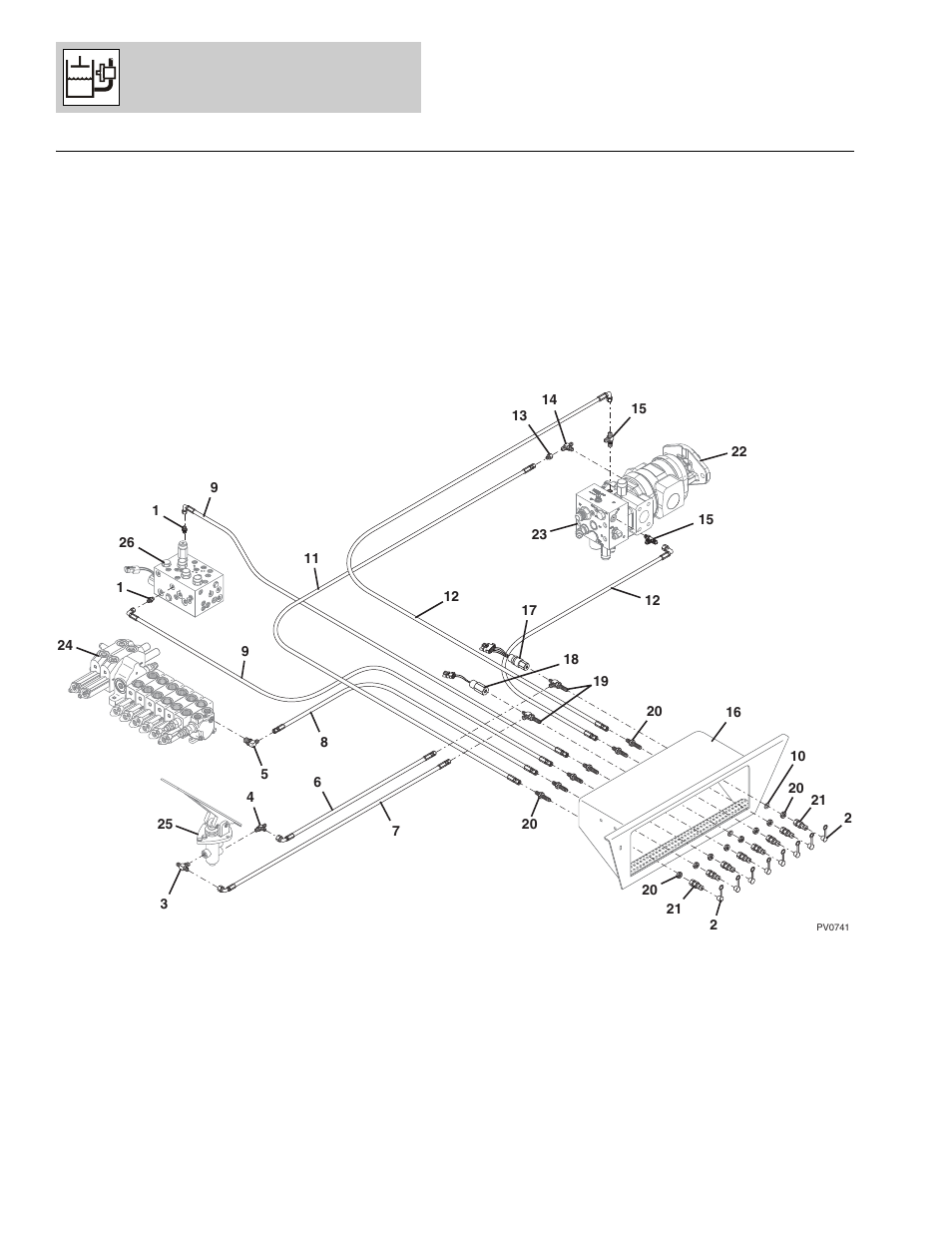 Figure 8-12 test port hydraulic assembly, Test port hydraulic assembly -32 | Lull 1044C-54 Series II Parts Manual User Manual | Page 316 / 464