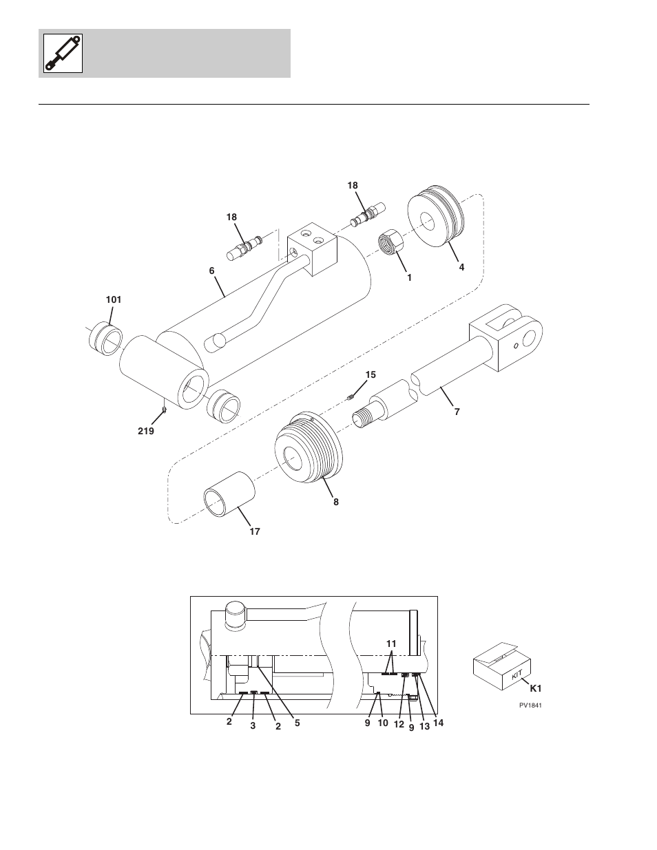 Figure 9-3 frame tilt cylinder, Frame tilt cylinder -8, Cylinder, (see figure 9-3 for details) | Lull 1044C-54 Series II Parts Manual User Manual | Page 326 / 464