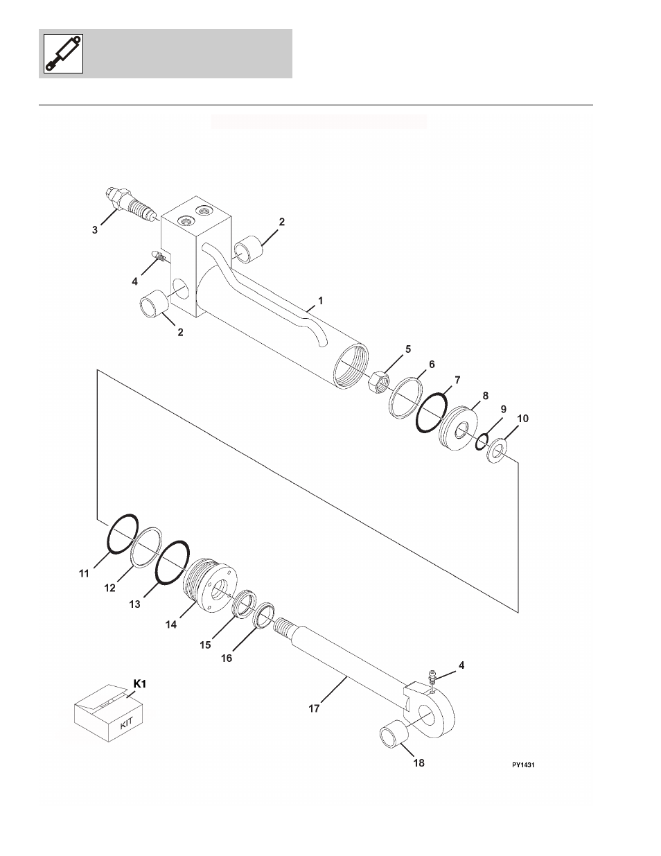 Figure 9-26 grapple bucket cylinder, Grapple bucket cylinder -56 | Lull 1044C-54 Series II Parts Manual User Manual | Page 374 / 464