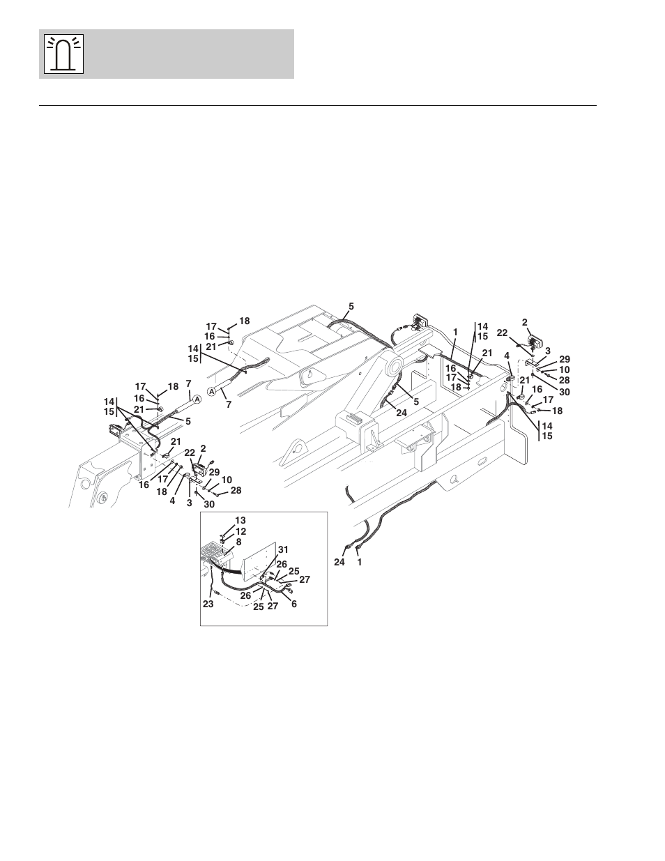 Figure 12-1 worklight option installation, Worklight option installation -2 | Lull 1044C-54 Series II Parts Manual User Manual | Page 414 / 464